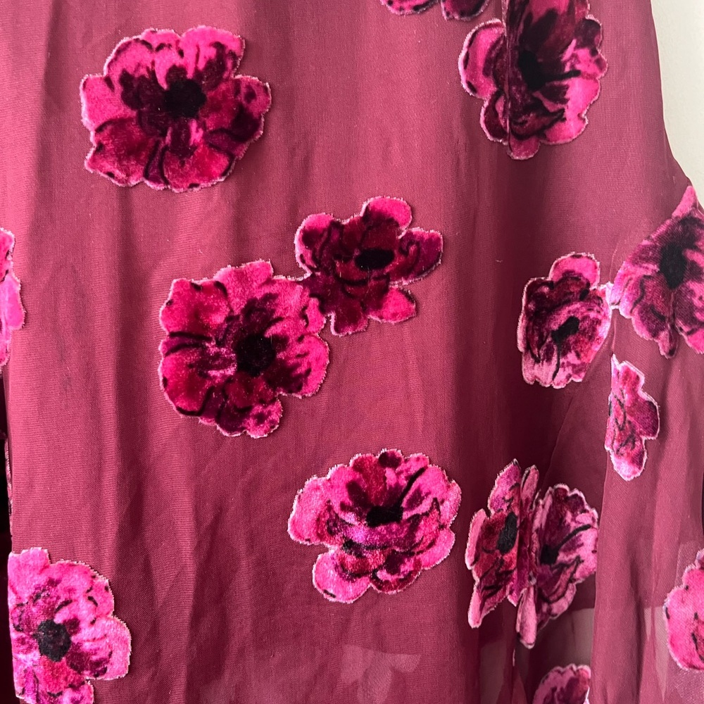 for Love & Lemons Silk-Blend Sophie Velvet Floral Skirt Pansy - Small - Picture 7 of 16